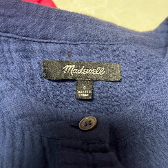 EUC Madewell Lightspun Gauze Tapered Leg Blue Jumpsuit - Picture 4 of 8